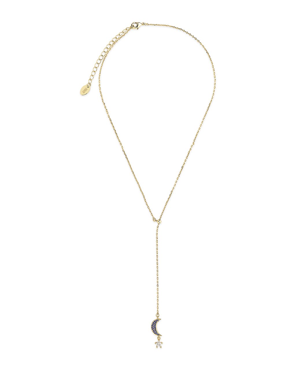CZ Star & Moon Dangling Y Necklace Necklace Sterling Forever Gold