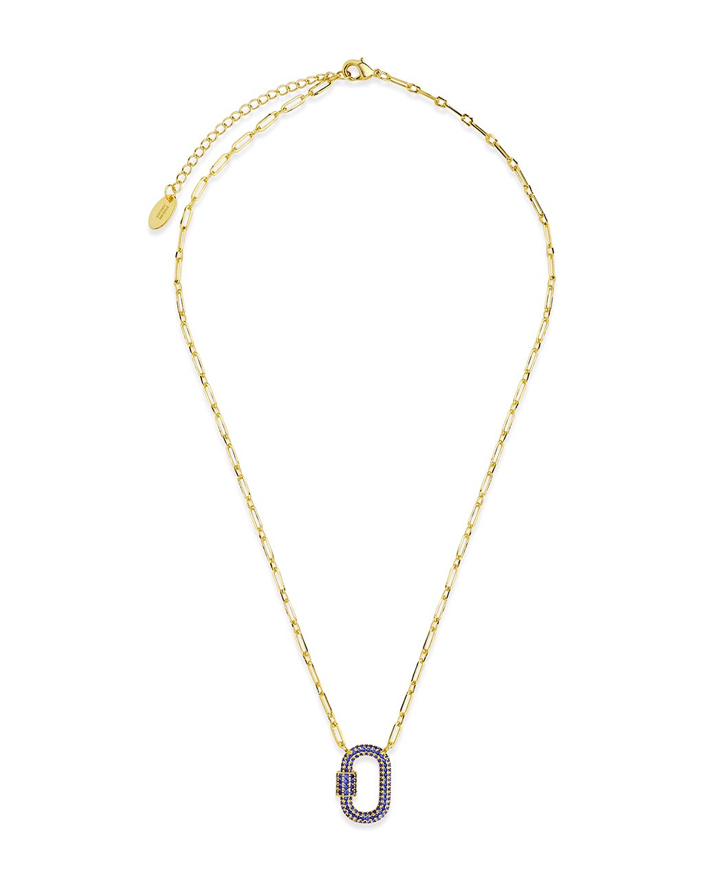 Pave CZ Carabiner Lock Necklace Necklace Sterling Forever