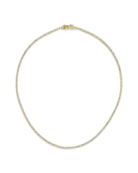 Bezel CZ Tennis Necklace Necklace Sterling Forever Gold 13" 