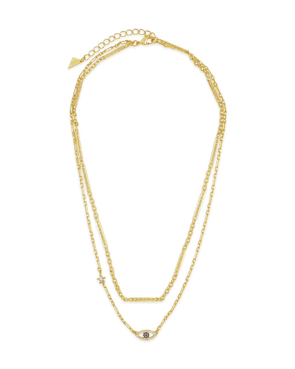 Stationed Star & Evil Eye Layered Necklace Necklace Sterling Forever 
