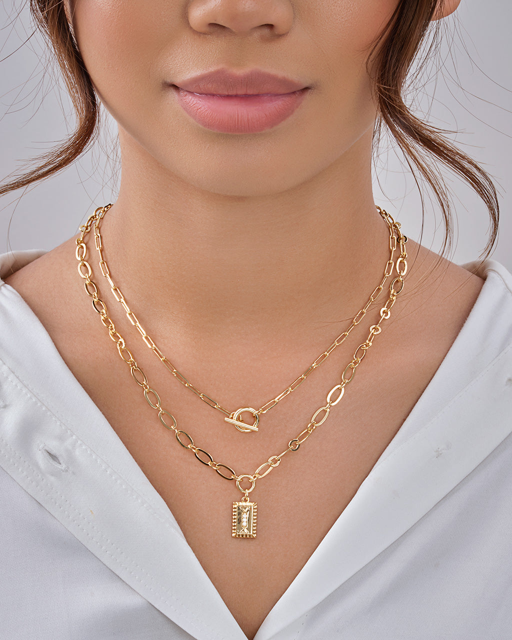 Toggle and Pendant Chain Layered Necklace Necklace Sterling Forever 