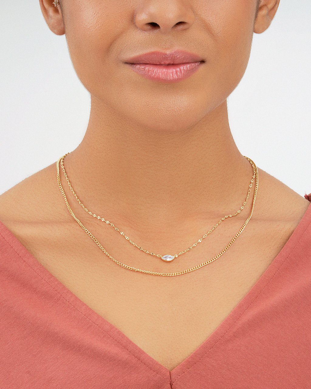 CZ Dainty Layered Necklace Necklace Sterling Forever 
