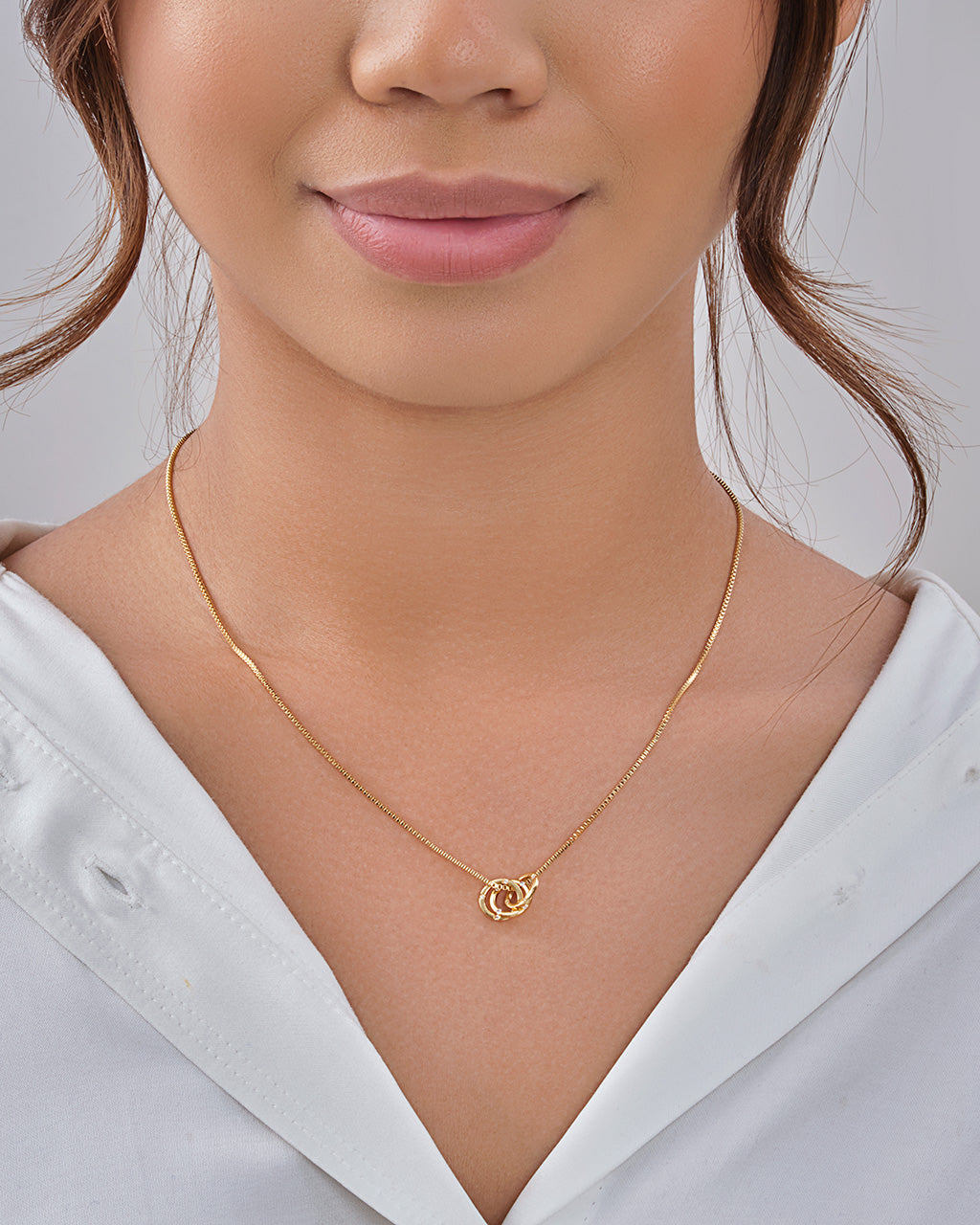 Layered Ring Pendant Necklace in Gold | Lisa Angel