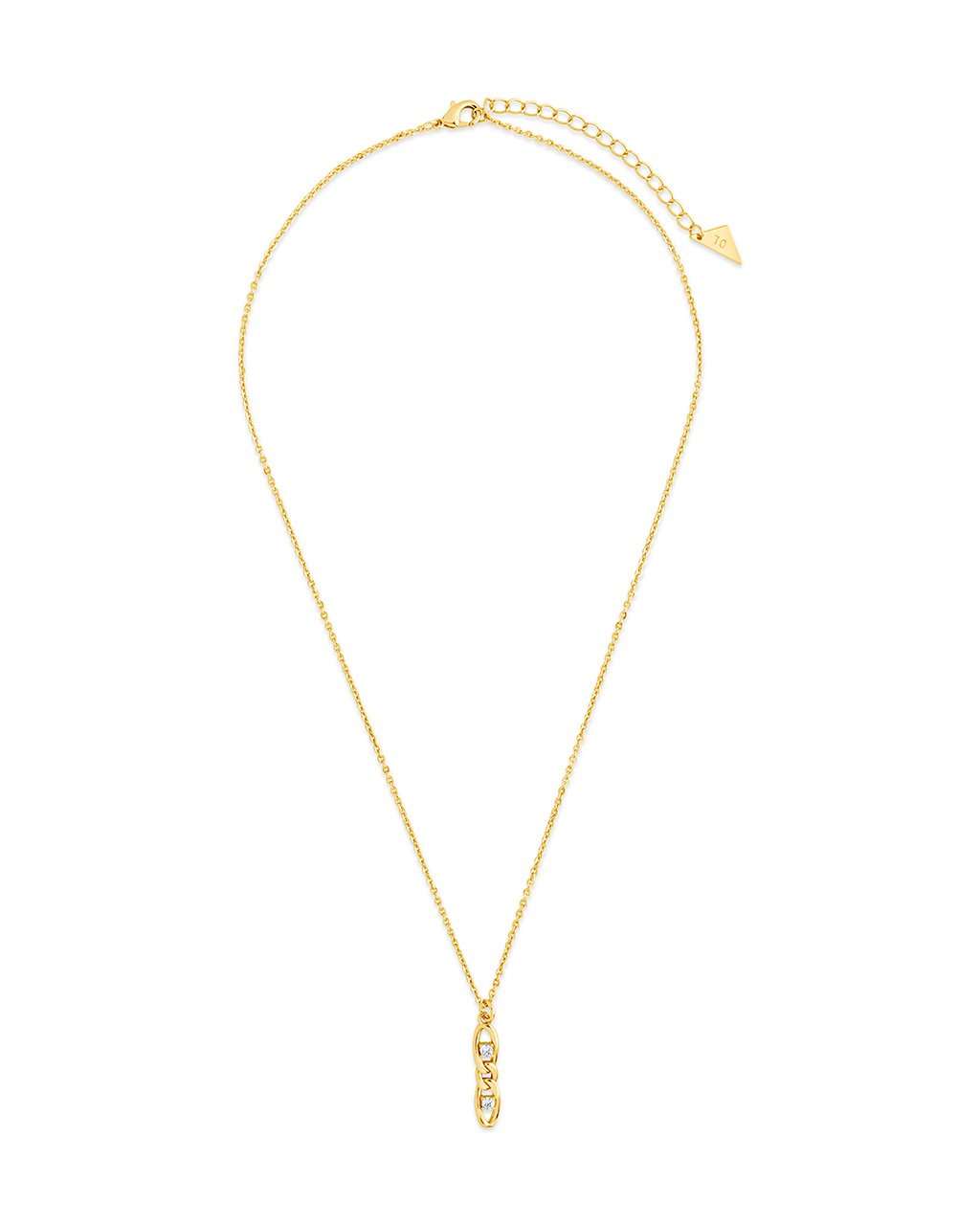CZ Studded Figaro Link Pendant Necklace Necklace Sterling Forever 