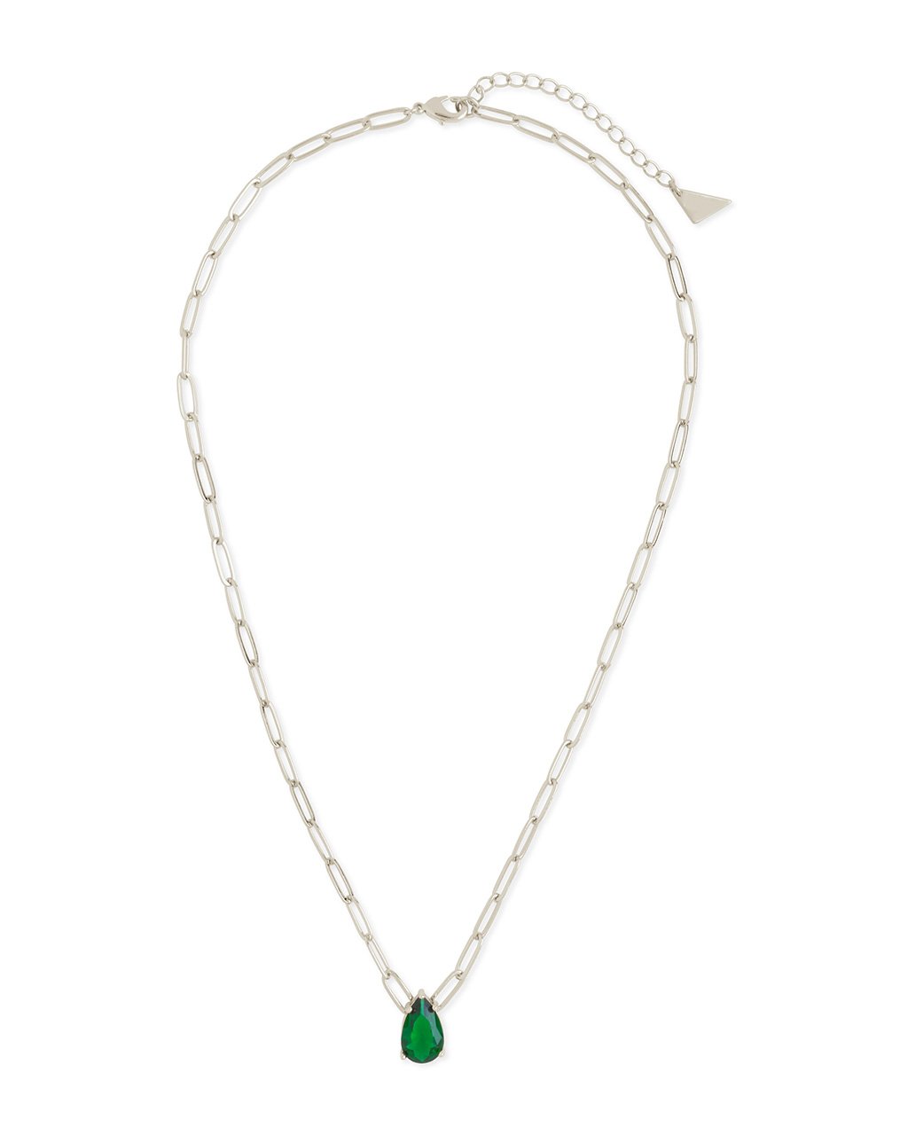 Paperclip Chain with Teardrop Pendant Necklace Sterling Forever 