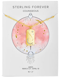 Constellation Dog Tag Necklace Necklace Sterling Forever Gold Aries (Mar 21 - Apr 19) 