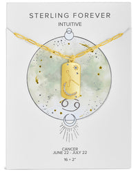 Constellation Dog Tag Necklace Necklace Sterling Forever Gold Cancer (Jun 21 - Jul 22) 