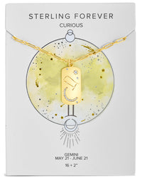 Constellation Dog Tag Necklace Necklace Sterling Forever Gold Gemini (May 21 - Jun 20) 
