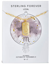 Constellation Dog Tag Necklace Necklace Sterling Forever Gold Scorpio (Oct 23 - Nov 21) 