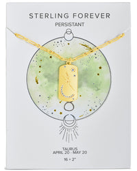 Constellation Dog Tag Necklace Necklace Sterling Forever Gold Taurus (Apr 20 - May 20) 
