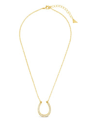 CZ Horseshoe Pendant Necklace Sterling Forever 