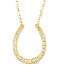 CZ Horseshoe Pendant Necklace Sterling Forever 