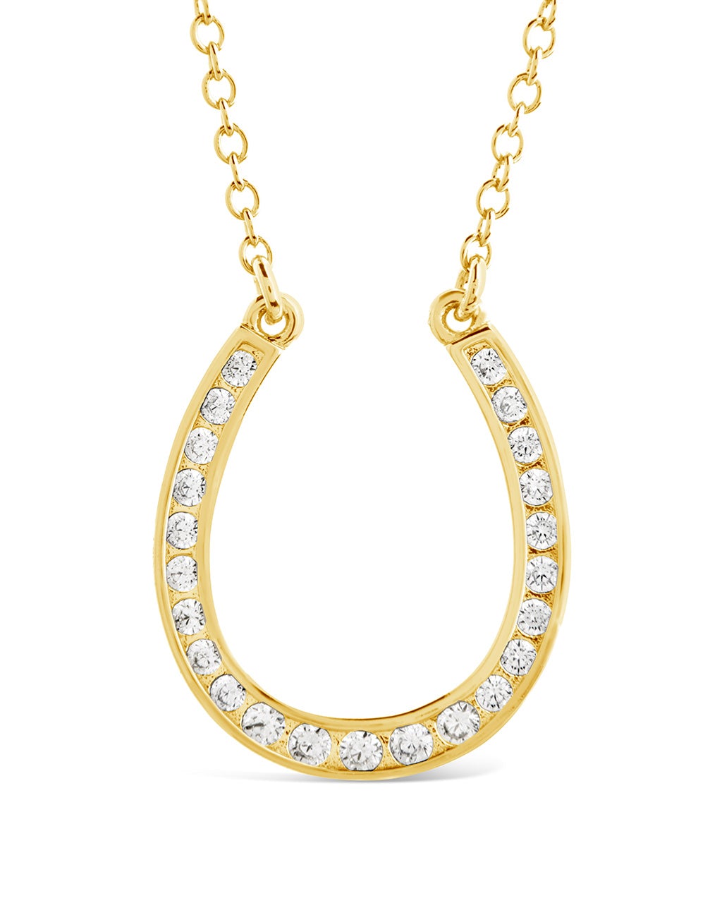 CZ Horseshoe Pendant Necklace Sterling Forever 