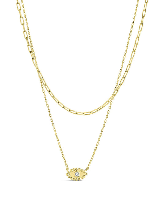 Maya Evil Eye Layered Necklace Necklace Sterling Forever Gold 