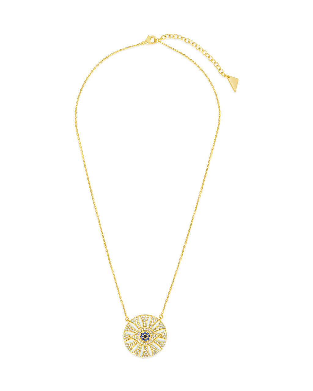 Evil Eye & CZ Petal Pendant Necklace Sterling Forever 