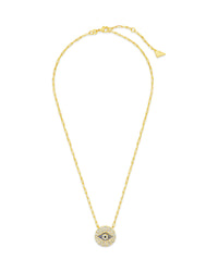 CZ Evil Eye Disk Pendant Necklace Sterling Forever 