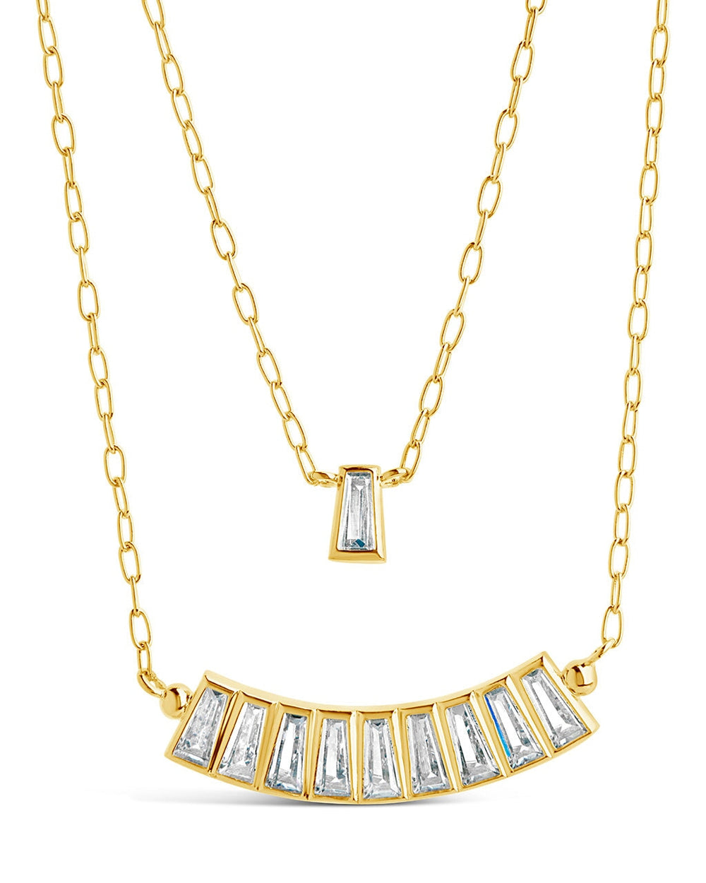 Sterling Silver Gold-Flashed Stacking Necklace main image 0