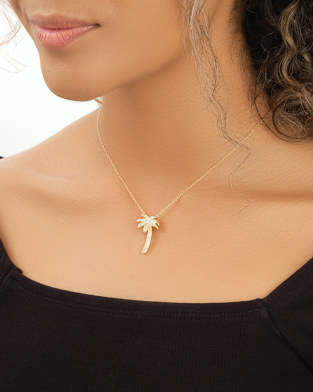 Sterling Silver Palm Tree Pendant Necklace Necklace Sterling Forever 