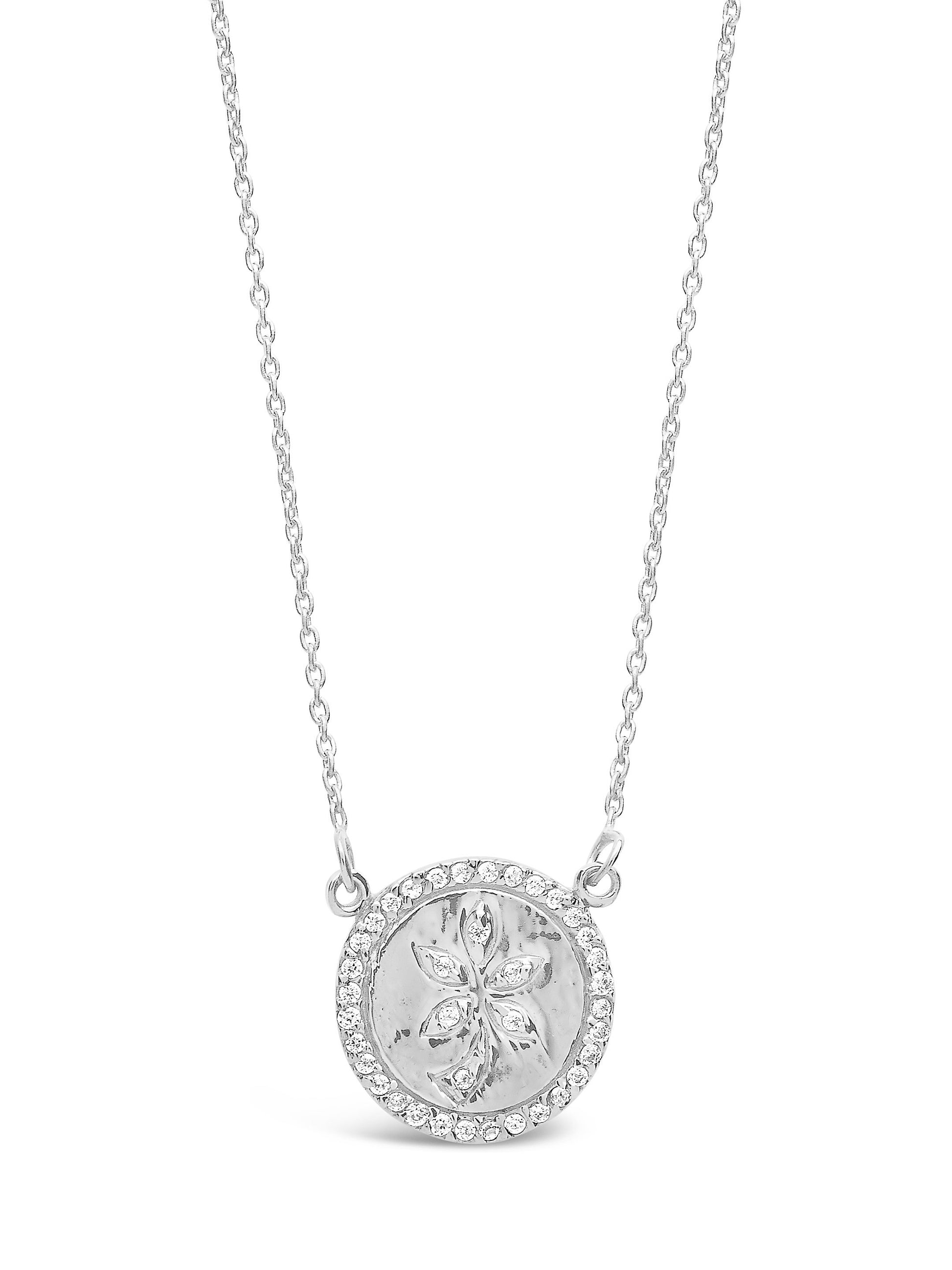 Sterling Silver CZ Leaf Pendant Necklace - Sterling Forever