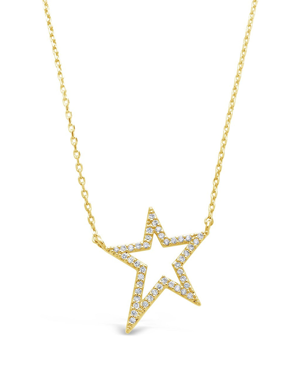 Black Plated Star Pendant Necklace with Colorful CZ Stones