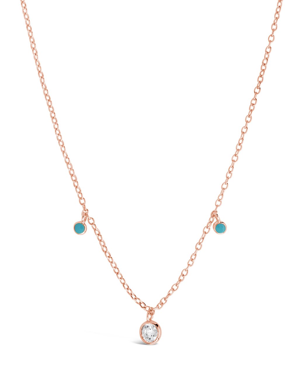 Sterling Silver Enamel & CZ Charm Necklace - Sterling Forever
