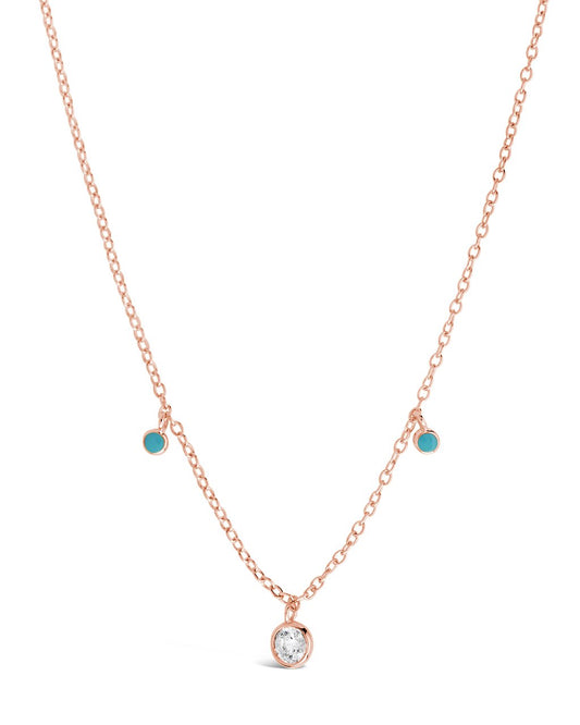 Sterling Silver Enamel & CZ Charm Necklace - Sterling Forever