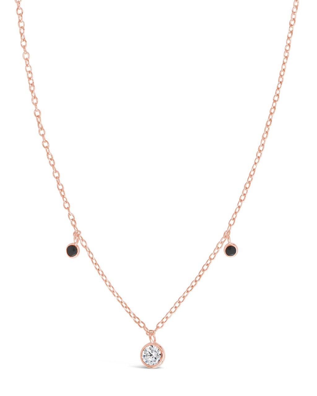 Sterling Silver Enamel & CZ Charm Necklace - Sterling Forever
