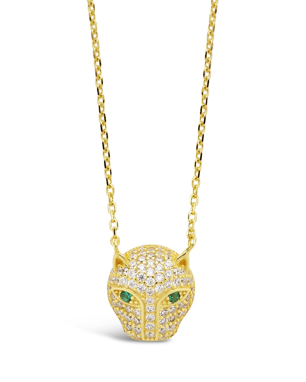 Sterling Silver Jaguar CZ Pendant Necklace Sterling Forever Gold