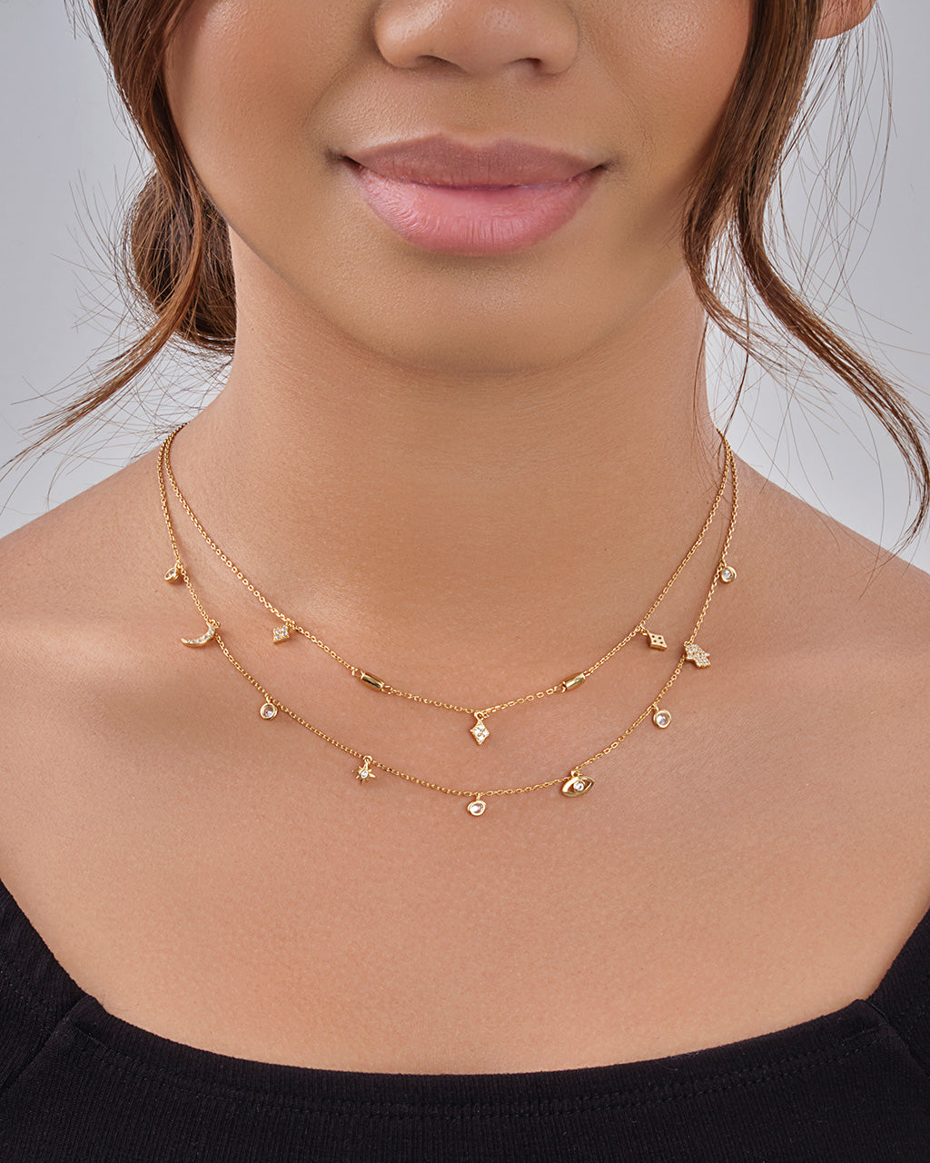 2 Layered Necklace with earrings – Daivik.in