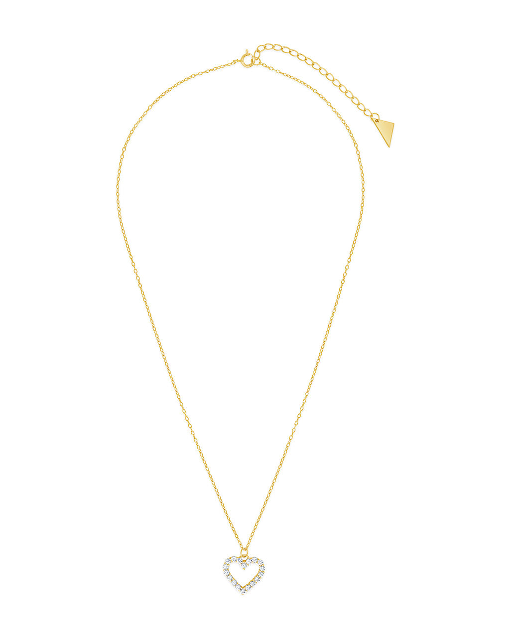 Sterling Silver CZ Outline Heart Pendant Necklace Necklace Sterling Forever 