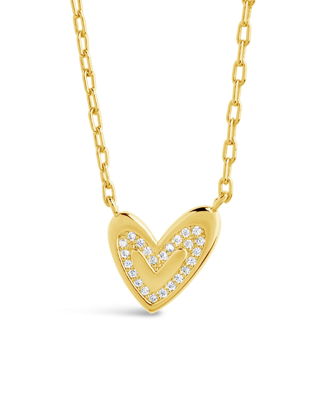 Mabel CZ Heart Pendant Necklace Necklace Sterling Forever Gold 
