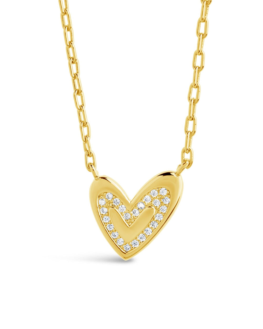 Mabel CZ Heart Pendant Necklace Necklace Sterling Forever Gold 