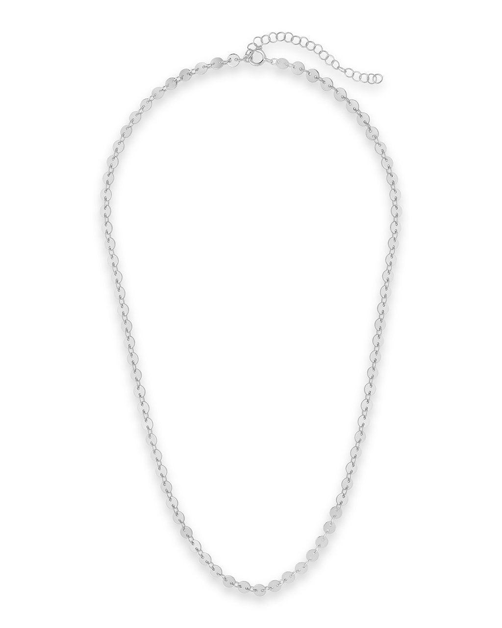 Mini Round Disk Chain Necklace - Sterling Forever