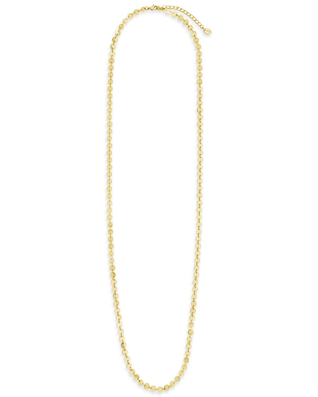 Round Disk Long Chain Necklace - Sterling Forever
