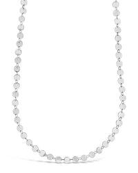 Round Disk Long Chain Necklace - Sterling Forever