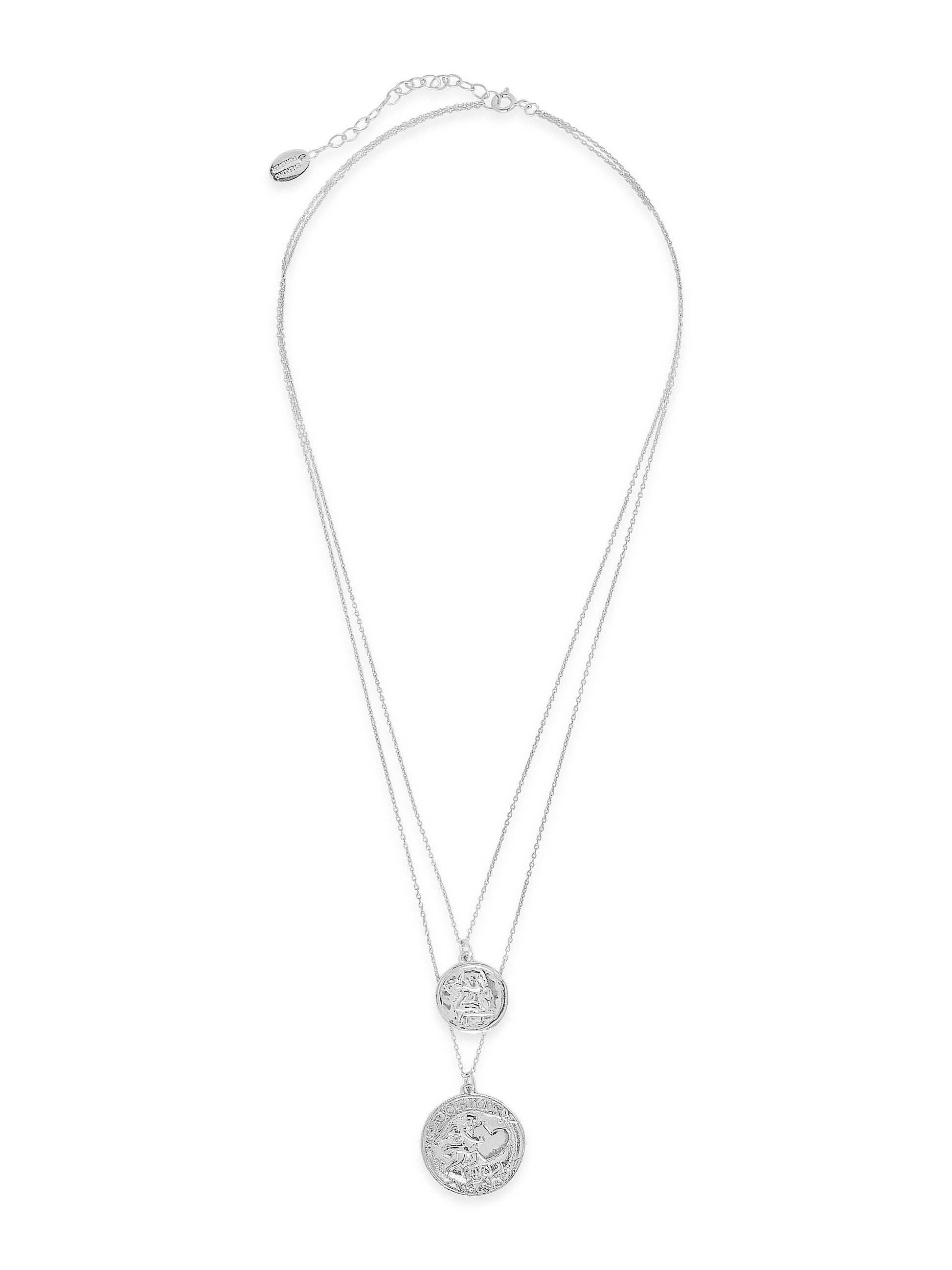 2 Layer Charm Necklace - Sterling Forever