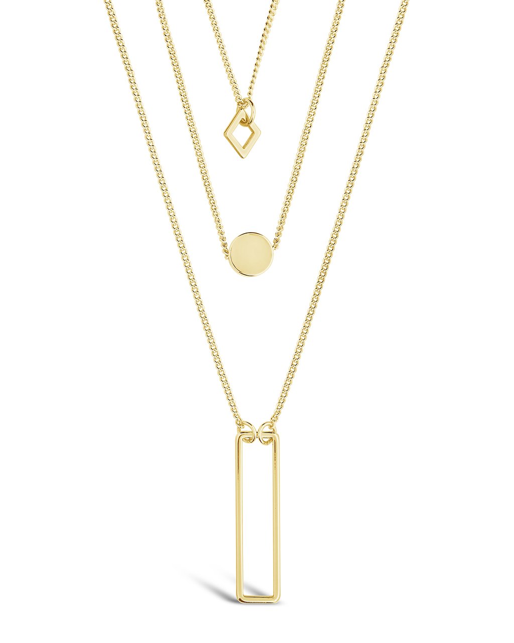 Geometric Multi Layer Necklace - Sterling Forever