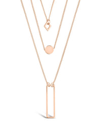 Geometric Multi Layer Necklace - Sterling Forever