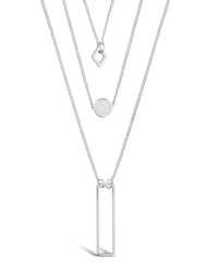 Geometric Multi Layer Necklace - Sterling Forever