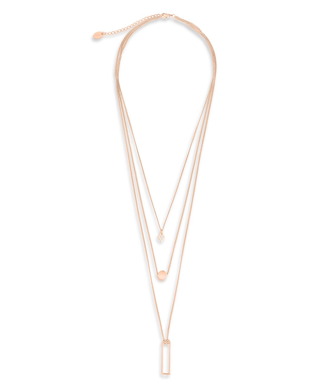 Geometric Multi Layer Necklace - Sterling Forever