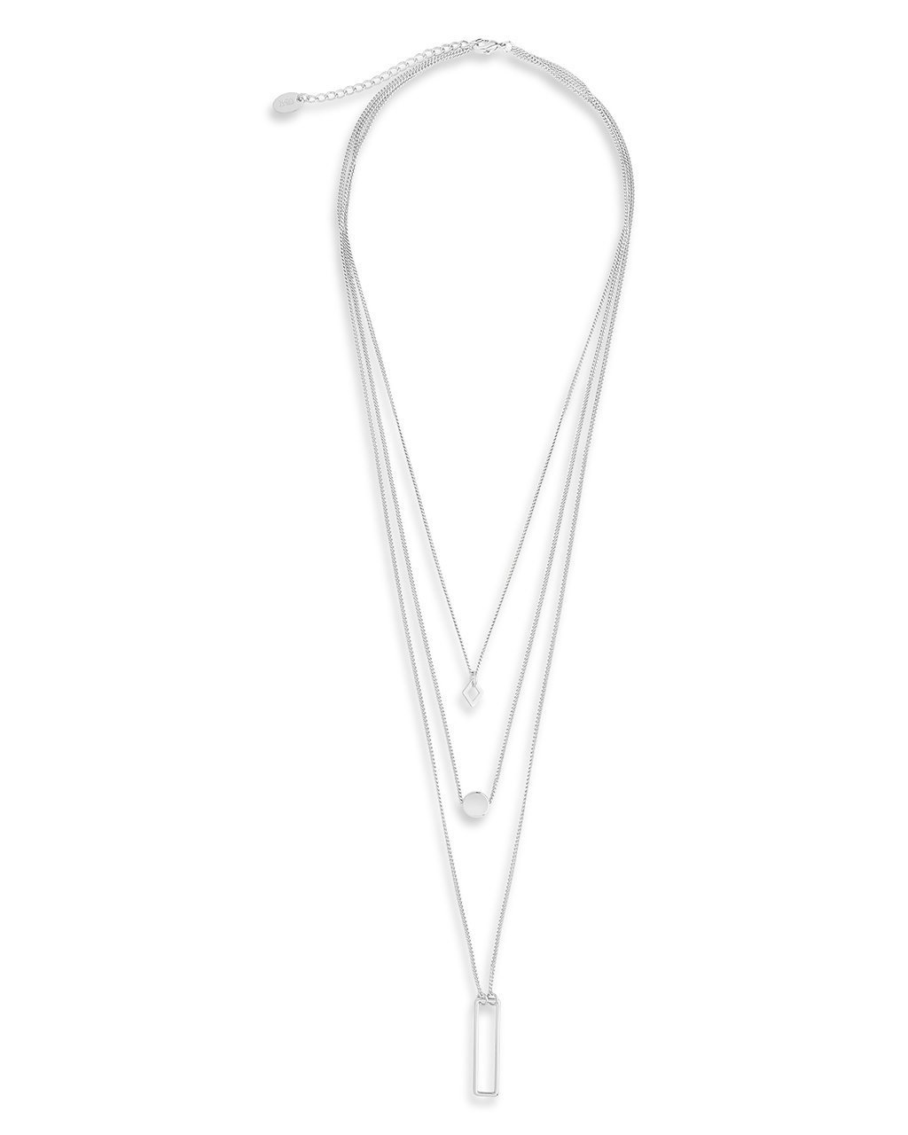 Geometric Multi Layer Necklace - Sterling Forever