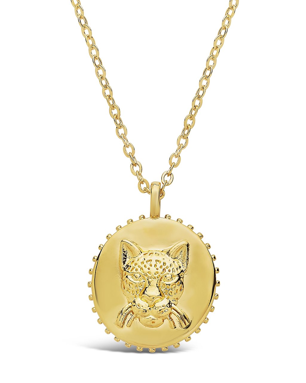 Untamed Medallion Pendant Necklace Sterling Forever Gold Jaguar