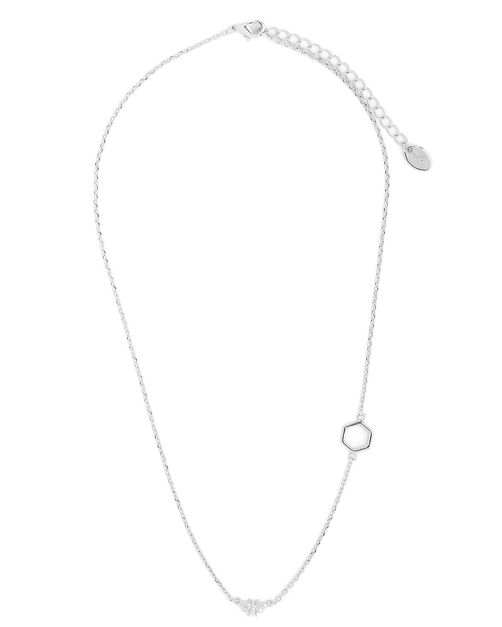 Bee & Hexagon Necklace - Sterling Forever