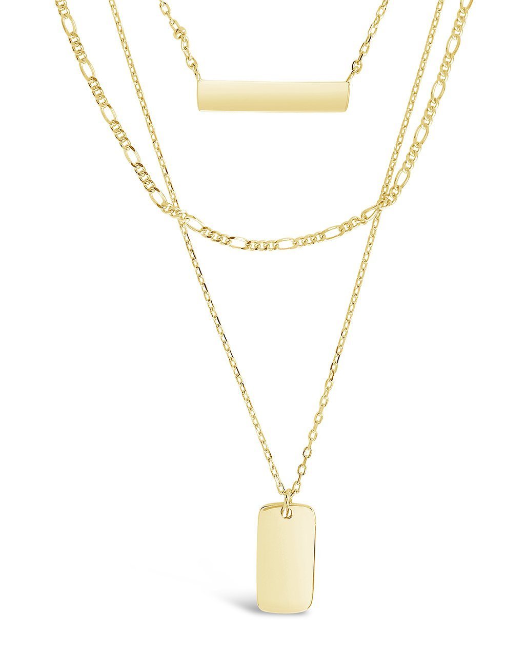Triple Layered Bar Necklace - Sterling Forever
