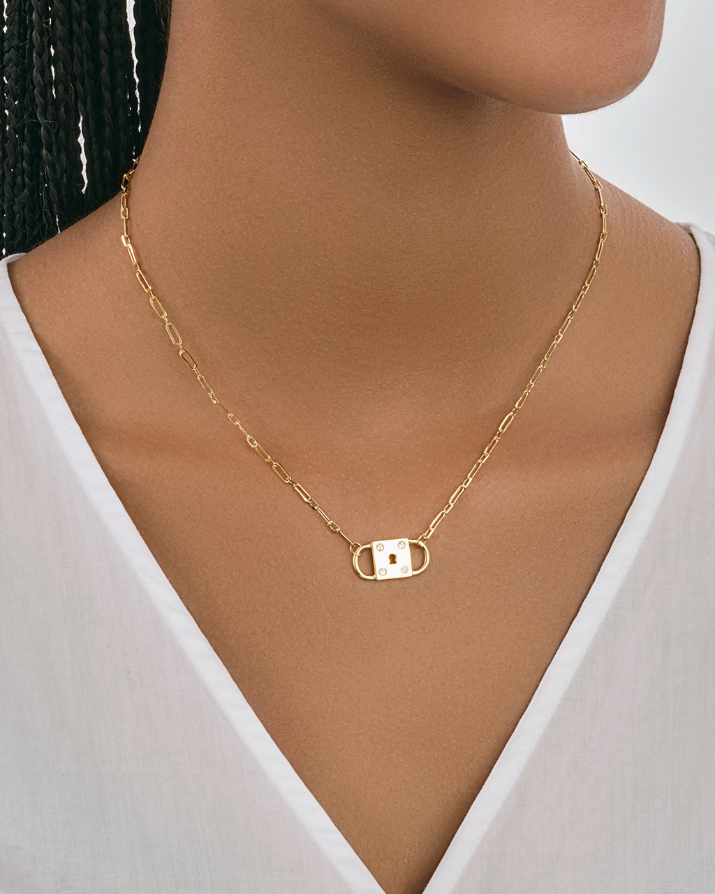 Double Padlock Pendant Necklace Sterling Forever 