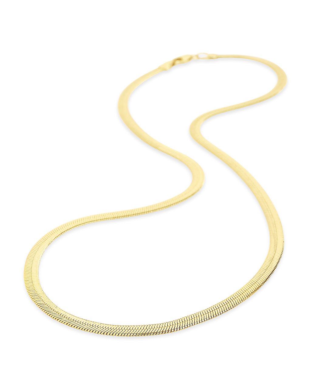 Herringbone Chain Necklace Sterling Forever Gold 18" 
