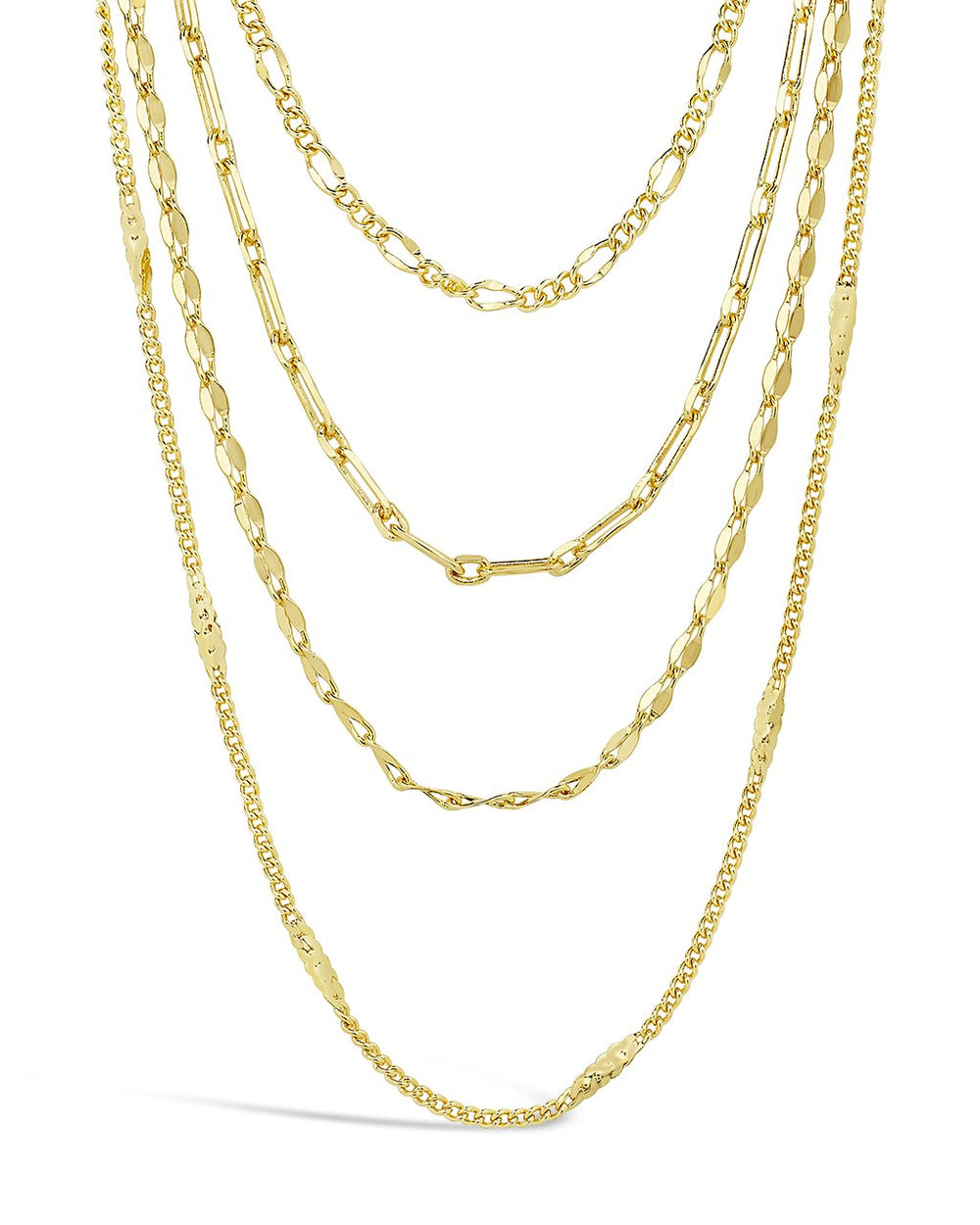 Four Layer Chain Necklace Necklace Sterling Forever Gold 