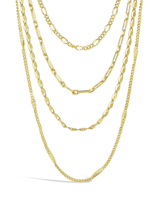 Four Layer Chain Necklace Necklace Sterling Forever Gold 