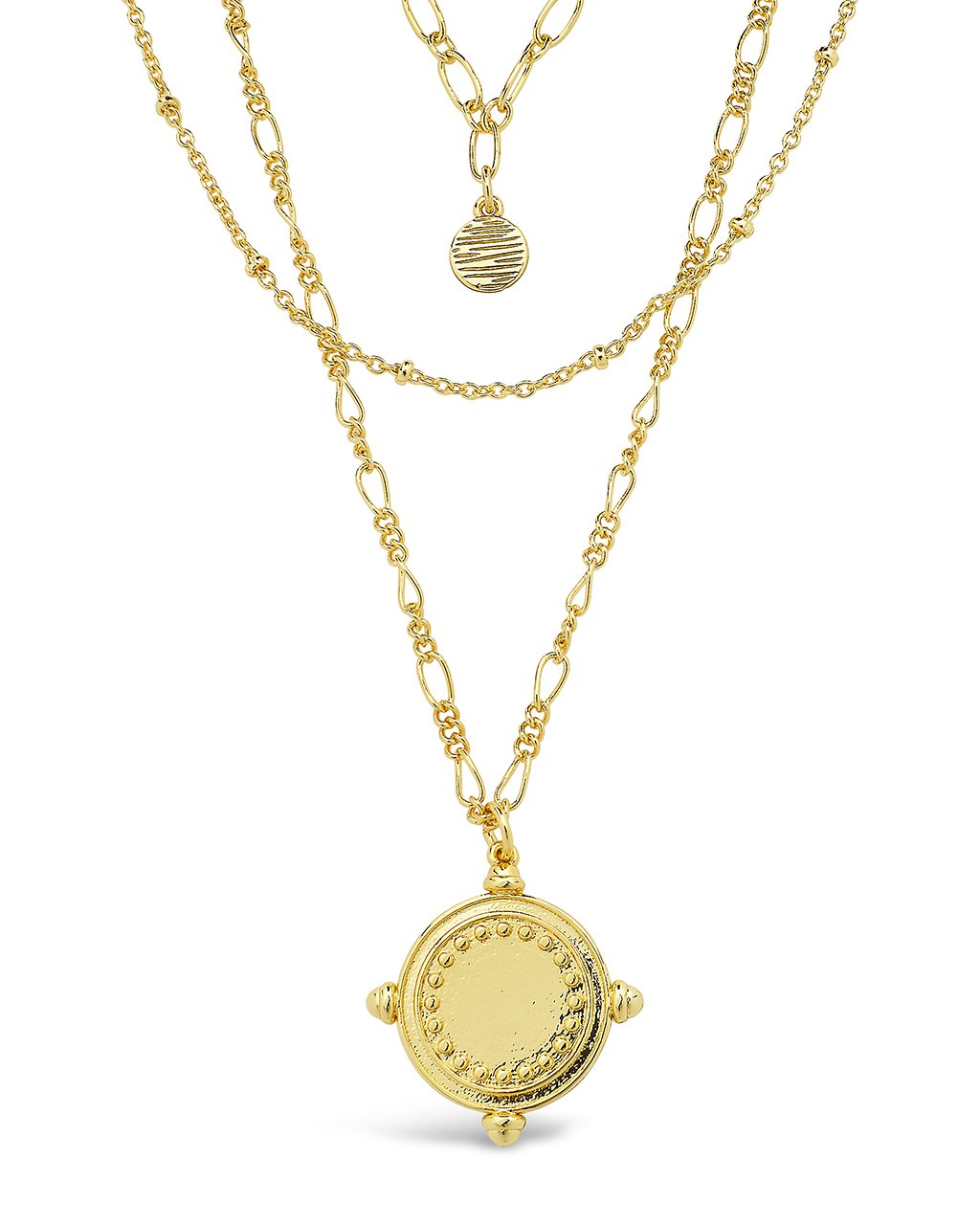 Three Layer Medallion Necklace Necklace Sterling Forever Gold 