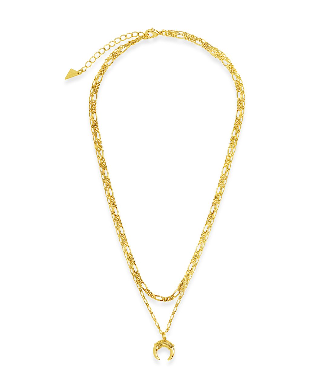 Layered Chain Necklace with Horn Pendant Necklace Sterling Forever 
